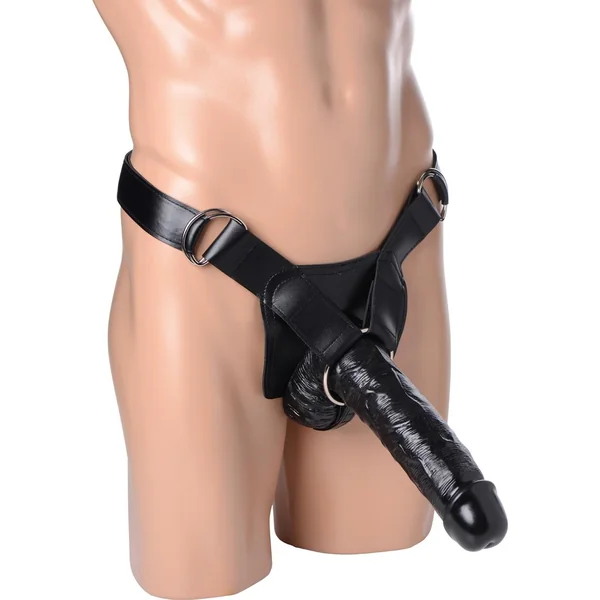 Master Series Infiltrator Hollow Strap-On Dildo Black 10 Inch