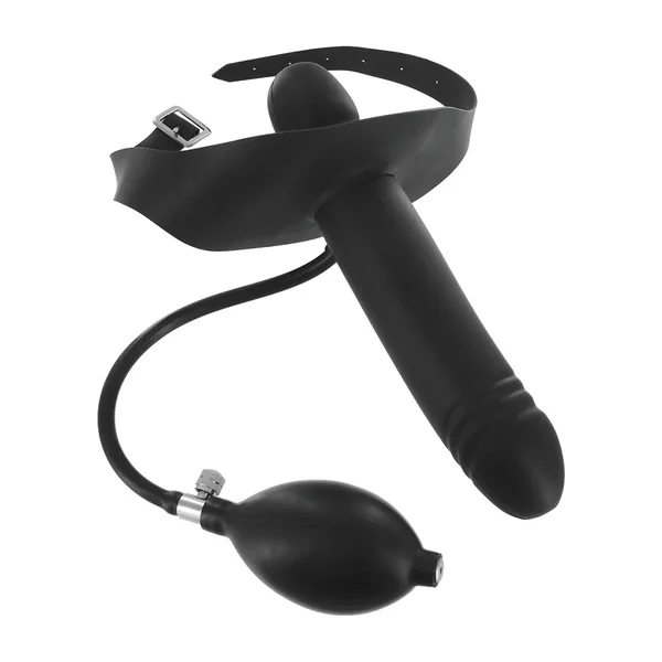Master Series Inflatable Dildo Gag Black