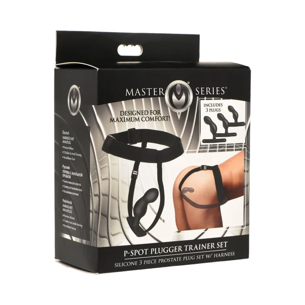 Master Series P-Spot Plugger Trainer 3-Piece Silicone Set with Harness