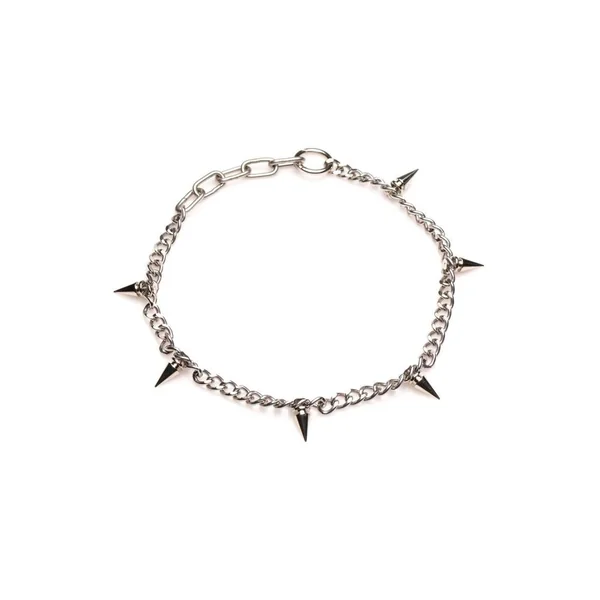 Master Series Punk Spiked Necklace - Silver
