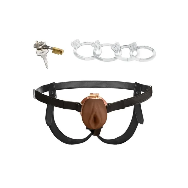 Master Series Pussy Chastity Cage – Caramel