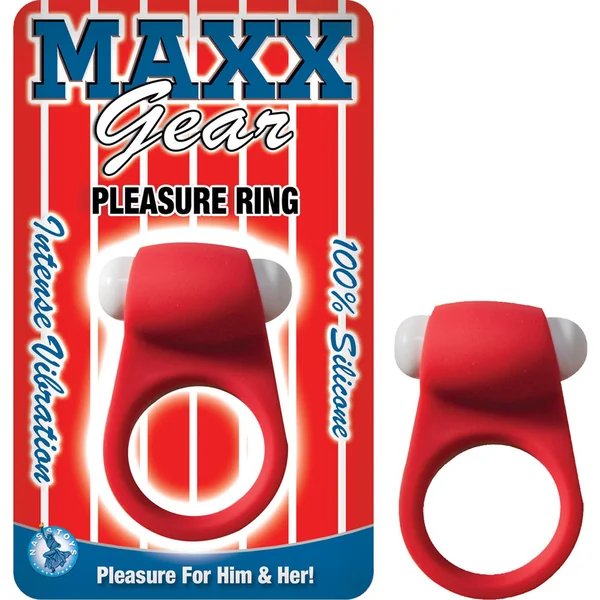 Maxx Gear Pleasure Ring Red Vibrating Cockring