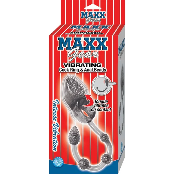 Maxx Gear Vibrating Cock Ring and Anal Beads Smoke