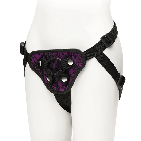 Me You Us Lace Adjustable Harness With Bullet Pocket Purple