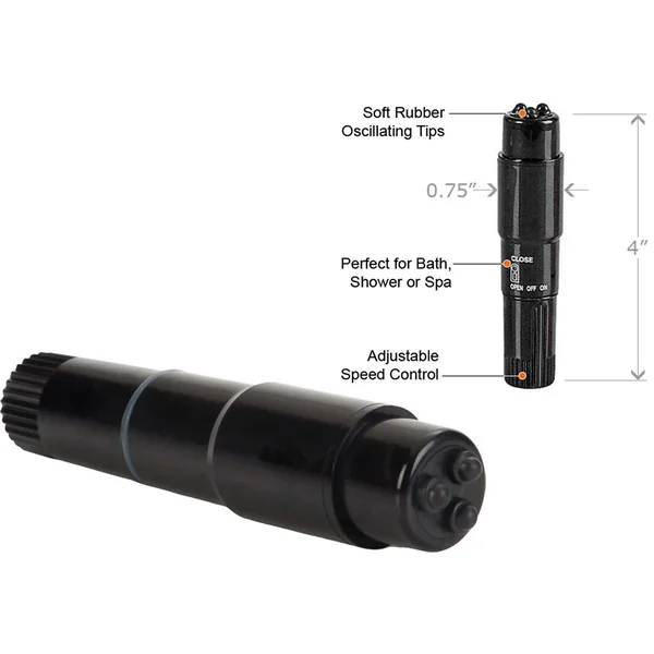 Mega Mite Ultra Powerful 4.25 Mini Clitoral Massager Waterproof Black