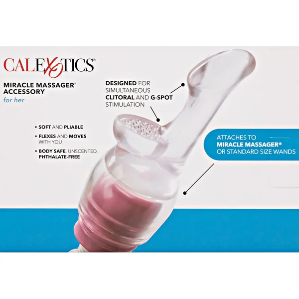 Miracle Massager Vibrating Wand Attachment Soft Jelly G With Love Nubs 6 Inch Clear