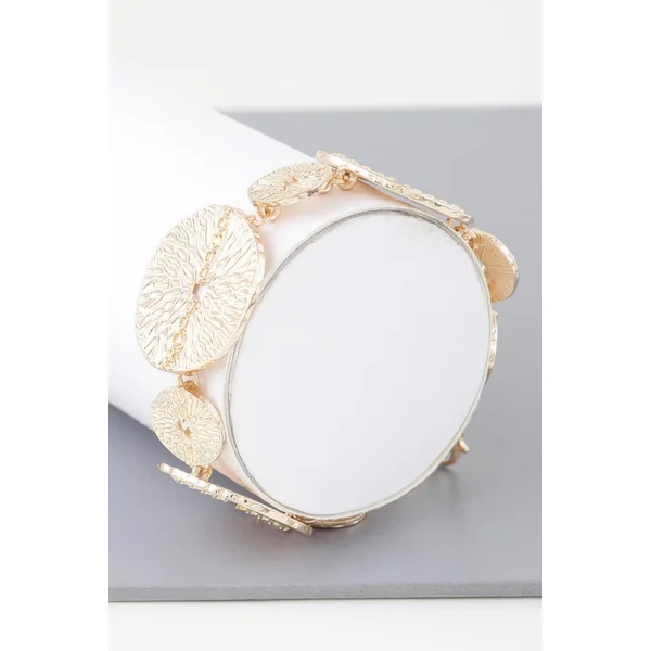 Multi Hammered Disc Bracelet