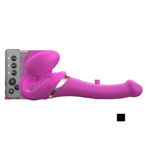 MULTI ORGASM BENDABLE STRAP-ON – M – FUCHSIA