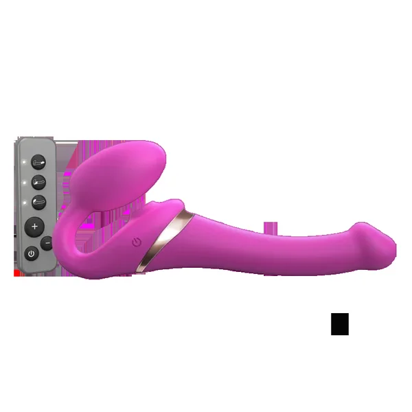 MULTI ORGASM BENDABLE STRAP-ON – S – FUCHSIA