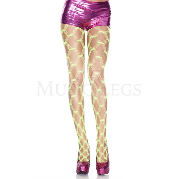 Multi strands big diamond net seamless spandex pantyhose