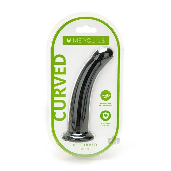 Myu Curved Silicone Dildo 6 Black