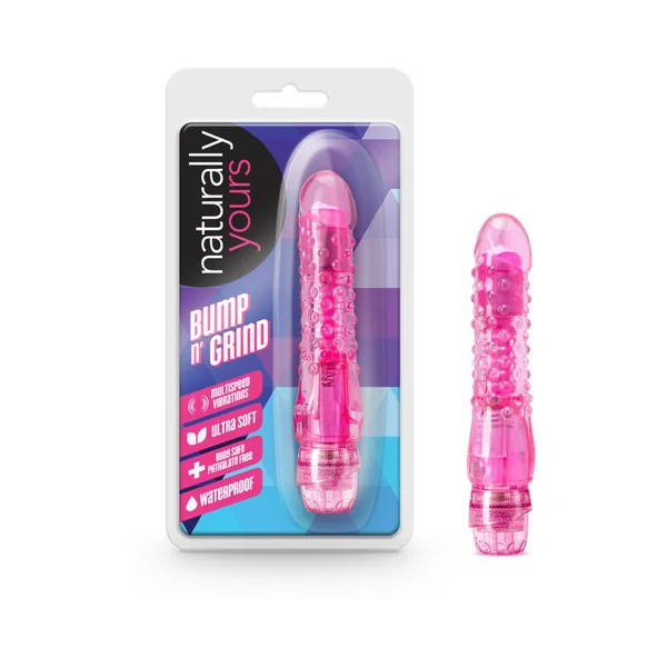 Naturally Yours Bump n'' Grind Textured Slimline Vibrator Pink