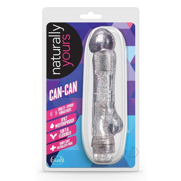 Naturally Yours Can-Can Vibrating Dildo 7in - Clear