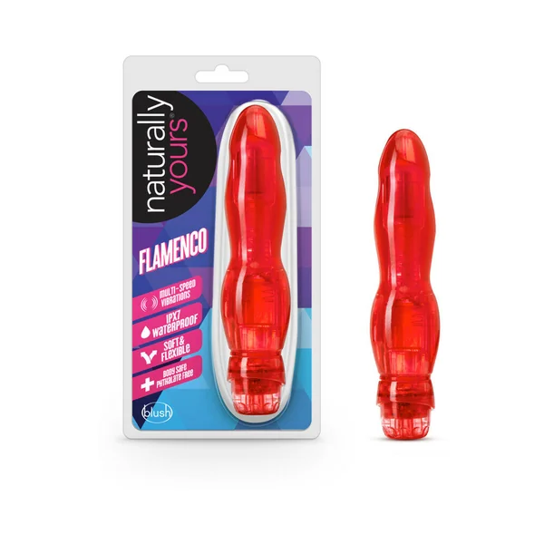 Naturally Yours Flamenco Slimline Vibrator Red