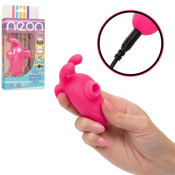 Neon Vibes Kissing Bunny Clitoral Sucking Vibrator Waterproof Vibrating Small