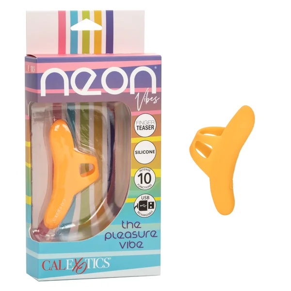 Neon Vibes The Pleasure Vibe Rechargeable Silicone Finger Vibrator - Orange