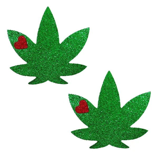 NEVA NUDE GREEN GLITTER WEED LEAVES