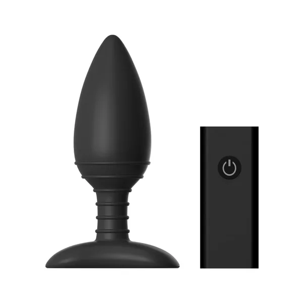 Nexus Ace Wireless Remote Rechargeable Vibrating Silicone Butt Plug Waterproof Black Medium