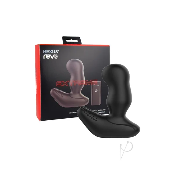 Nexus Revo Extreme Rechargeable Silicone Remote Control Rotating Prostate Massager with Remote Control - Black