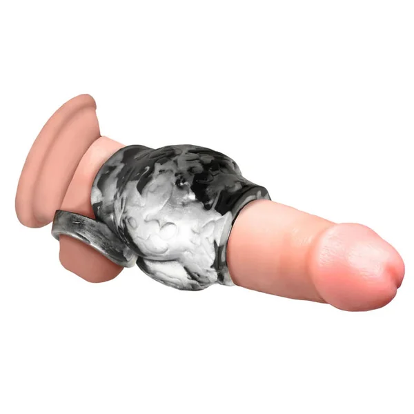 Night Prowler Silicone Penis Sleeve + Ball Stretcher - Medium by Creature Cocks