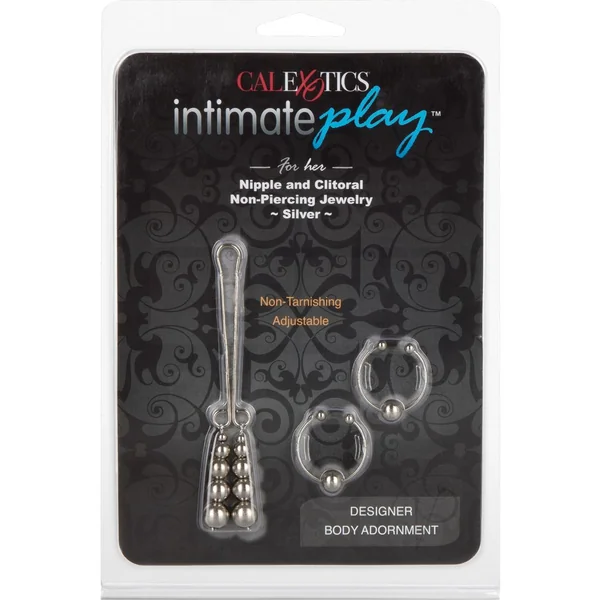 Nipple and Clitoral Clamps Non Piercing Body Jewelry Silver