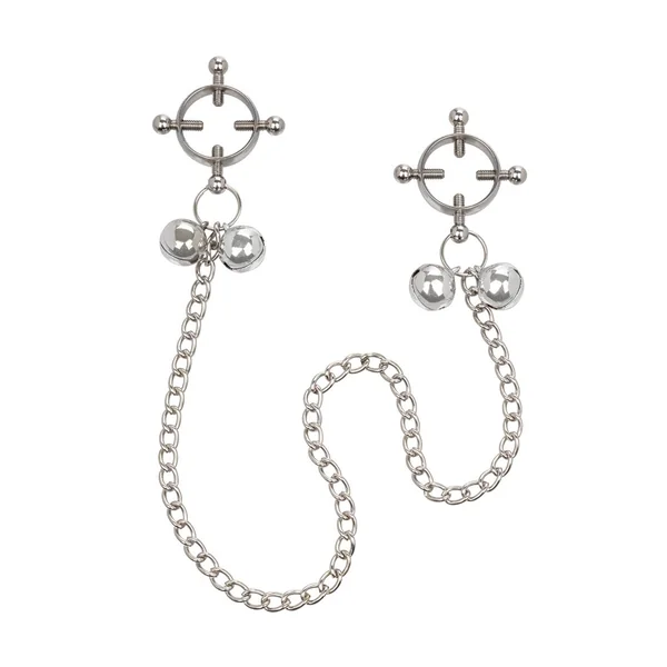 Nipple Grips 4-Point Nipple Press With Bells – Silver