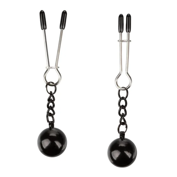 Nipple Grips Weighted Tweezer Nipple Clamps – Silver/Black