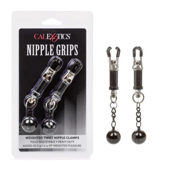 Nipple Grips Weighted Twist Nipple Clamps - Black
