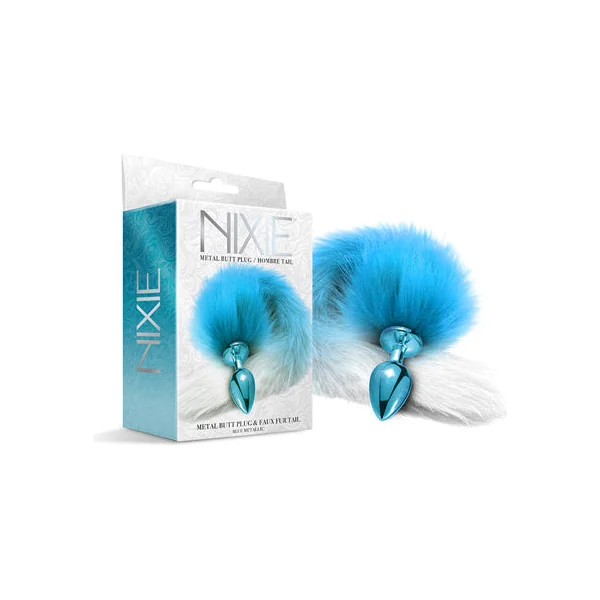 Nixie Metal Butt Plug With Ombre Tail Metallic