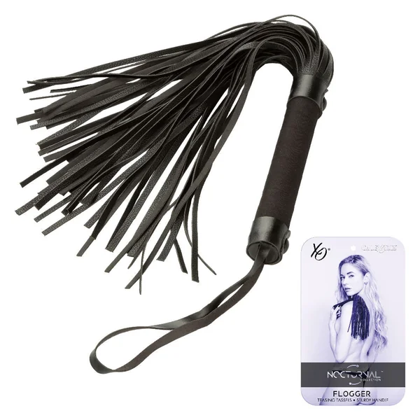 Nocturnal Collection Black Flogger for Sensory Bondage Play