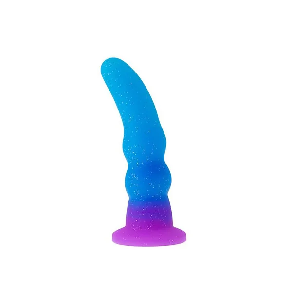 Nood Colours – Silicone Rippled Dildo – 6.3 Inch – Blue/Purple