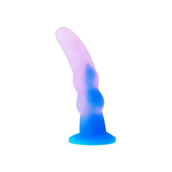 Nood Colours – Silicone Rippled Dildo – 7.1 Inch – Blue/Purple