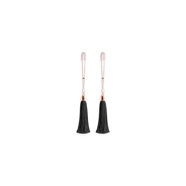 NS Novelties - Bound - Tassel Nipple Clamps - Rose Gold/Black