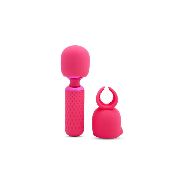 Nu Sensuelle Harlow Nubii Mini Wand with Penis Masturbator Attachment, Pink
