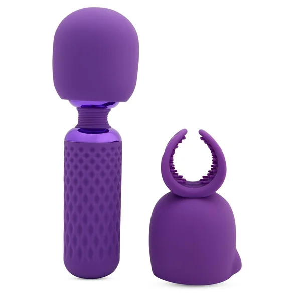 Nu Sensuelle Harlow Nubii Rechargeable Silicone Mini Heating Wand with Attachment - Purple