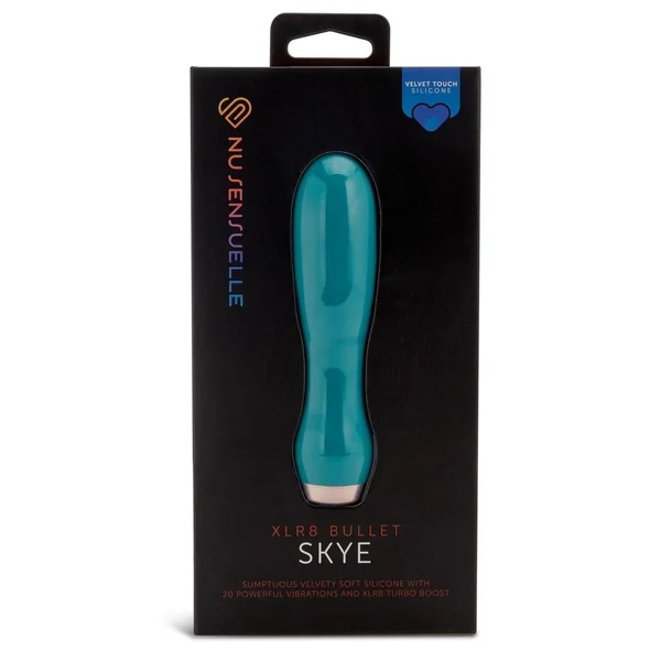 Nu Sensuelle Skye Velvet Touch with Turbo Rechargeable Silicone Bullet - Green/Rose Gold