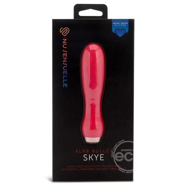 Nu Sensuelle Skye Velvet Touch with Turbo Rechargeable Silicone Bullet - Hot Pink