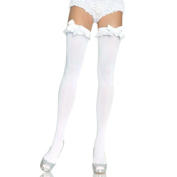 Nylon Ruffle Bowed Stockings
