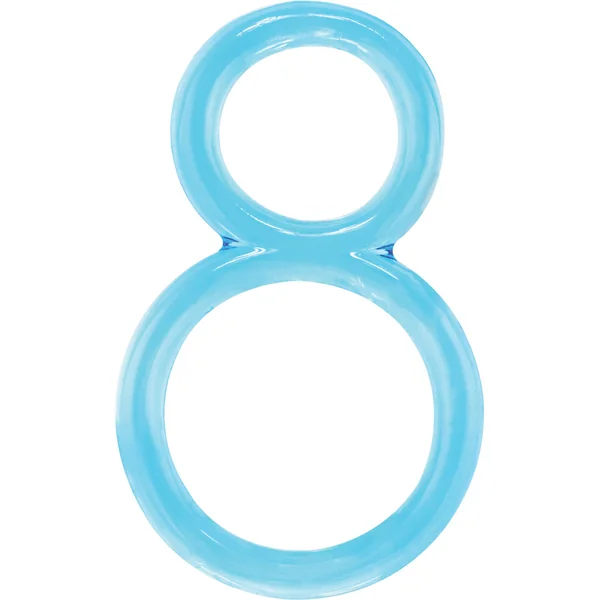 Ofinity Super Stretchy Double Silicone Cockring Waterproof Blue