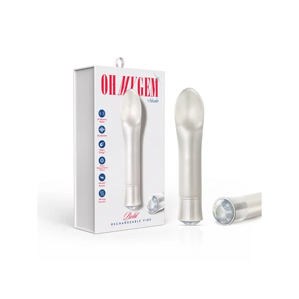 Oh My Gem Bold Scooped Tongue Warming Vibrator with Diamond