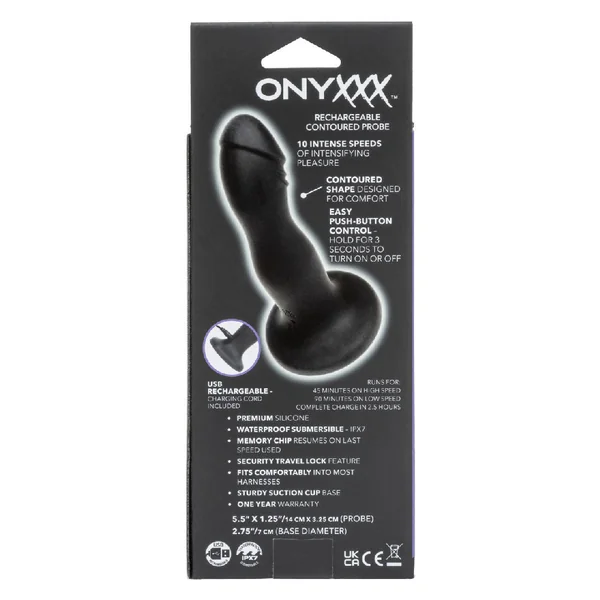 Onyxxx Contoured Silicone Anal Probe Black