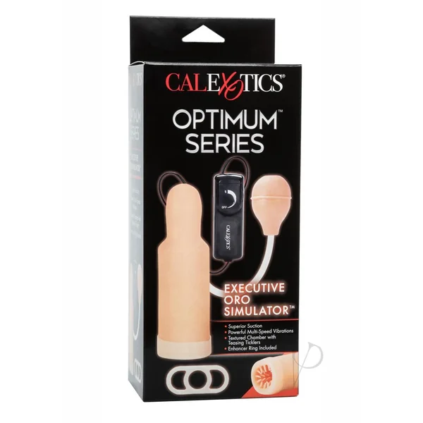 Optimum Series Executive Oro Simulator Vibrating Masturbator and Pump- Vanilla