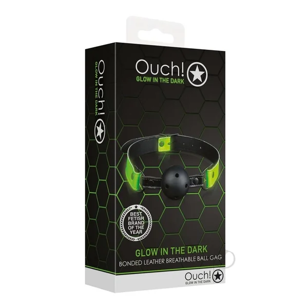 Ouch! Breathable Ball Gag Glow in the Dark - Green