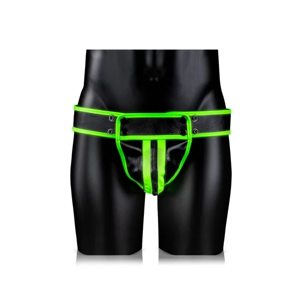 Ouch by Shots Toys - Glow - Striped Jock Strap Style #2 - Glow in the Dark
