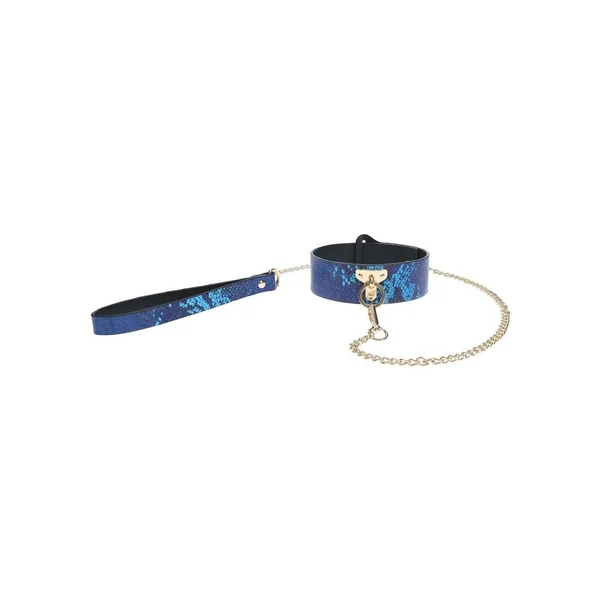 Ouch! Florence Collection Collar with Leash – Blue