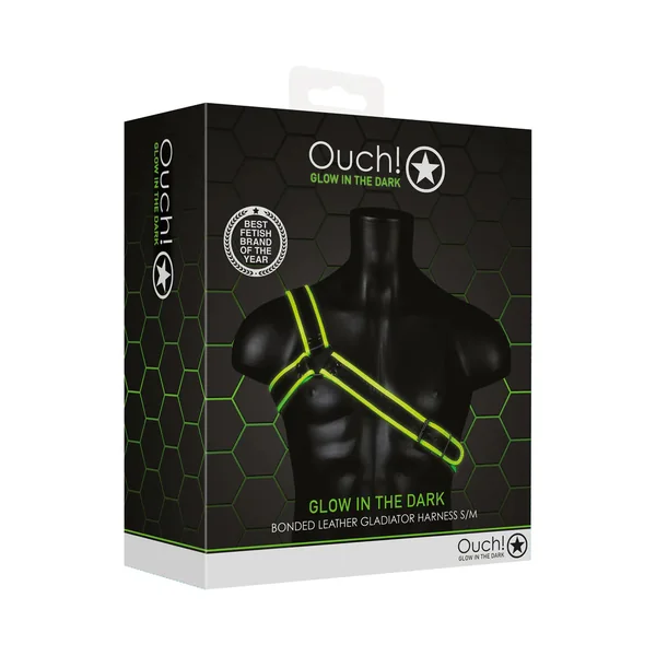 Ouch! - Glow in the Dark Bonded Leather Gladiator Harness