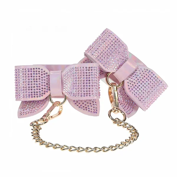 Ouch! Paris Collection Handcuffs – Pink Iridescent Bonded Leather Restraints