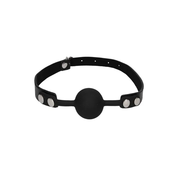 Ouch! Silicone Ball Gag with Adjustable Bonded Leather Straps – Black