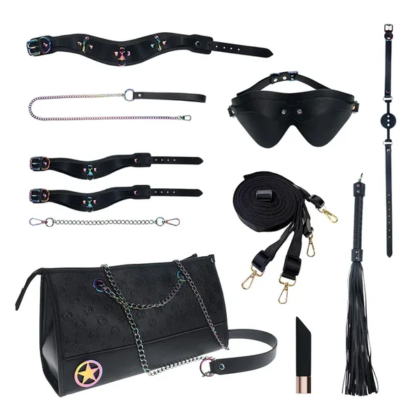 Ouch! Venice Faux Leather & Rainbow Neochrome BDSM Kit Handbag