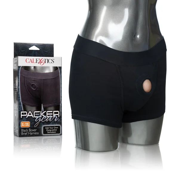 Packer Gear Boxer Brief Harness XL/2XL - Black